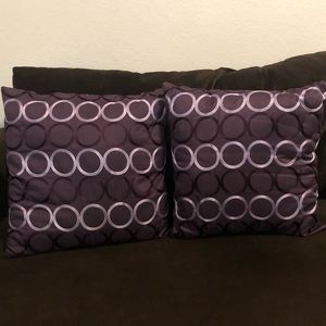 2 Purple Accent Pillows
